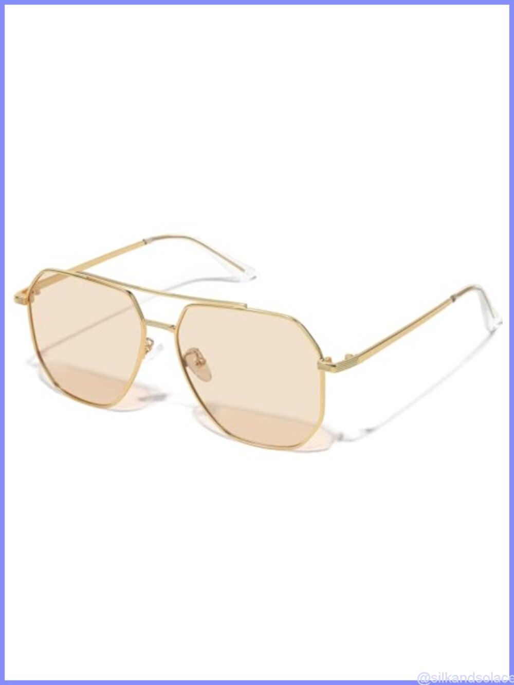 Oversized Aviator Sunglasses Polarized UV400 Metal Square Full-Frame